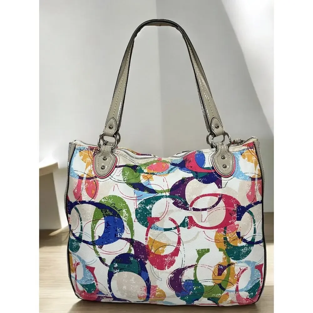 Coach 31141E Stamped Signature C Hallie East West Tote Bag & Wristlet